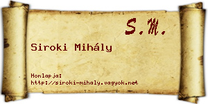 Siroki Mihály névjegykártya