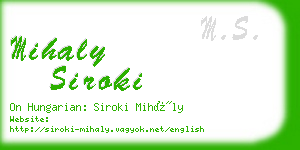 mihaly siroki business card